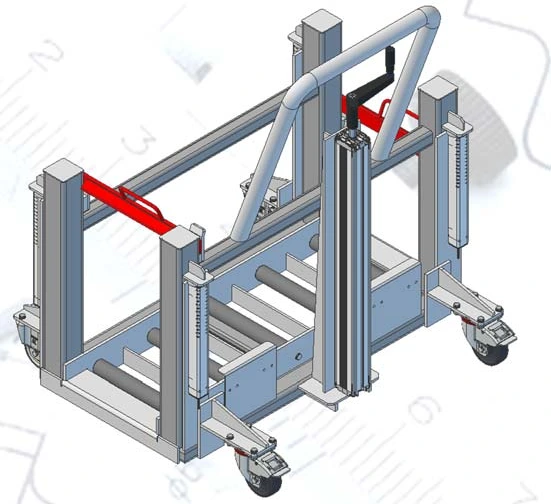 Hydraulicky stavitelný vozík – vizualizace z dodané firemní prezentace